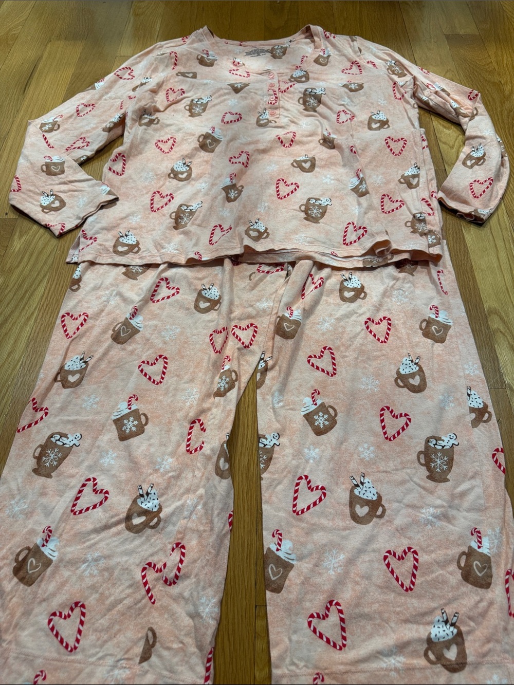 Sleep sense womenโs long sleeve 2 piece sleepset size large.